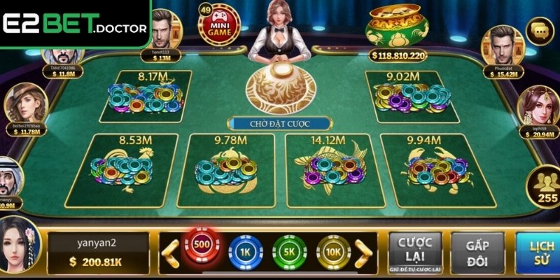 Bầu Cua E2bet - Giao Diện Dễ Hiểu, Cược Cực Hấp Dẫn 3 Chỉ được phép tăng tiền cược khi đã có chuỗi thắng ổn định
